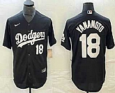 Men's Los Angeles Dodgers #18 Yoshinobu Yamamoto Number Black Turn Back The Clock Stitched Cool Base Jersey1,baseball caps,new era cap wholesale,wholesale hats